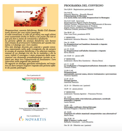 Drepanocitosi: è ancora questa sconosciuta? - Ravenna, 24 settembre 2016 - Programma