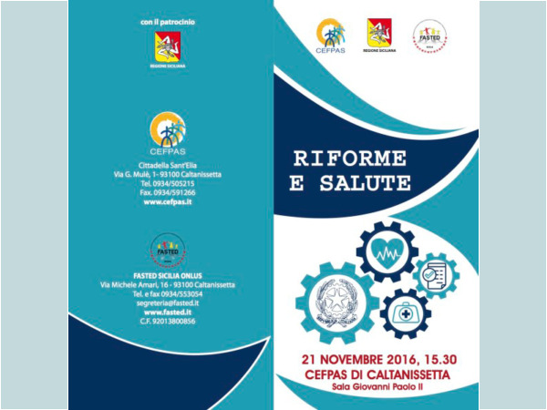 Riforme e Salute - Caltanisetta, 21 novembre 2016 - Pieghevole