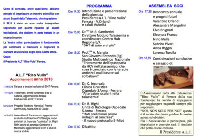 Assemblea Annuale A.L.T. Ferrara - Ferrara, 17 dicembre 2016 - Pieghevole 2
