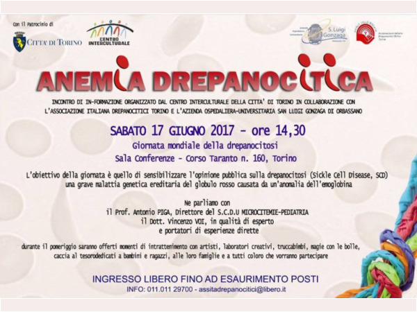 Anemia Drepanocitica - Torino, 17 giugno 2017 - Locandina