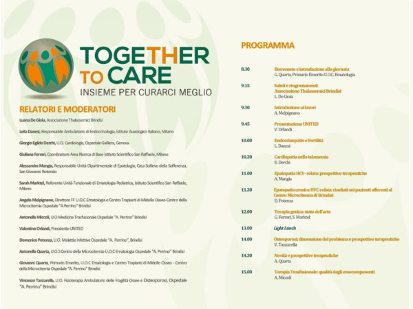 Together to Care - Brindisi, 10 giugno 2017 - Programma