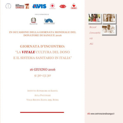 Giornata Mondiale del Donatore di Sangue - Roma, 16 giugno 2016