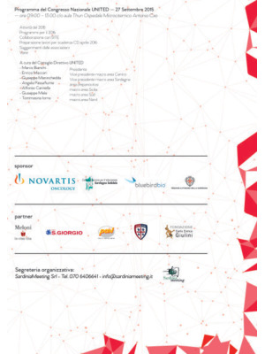 Congresso Nazionale United: Thalassemia 2.0 - Cagliari, 26/27 settembre 2015 - Programma Congresso Nazionale